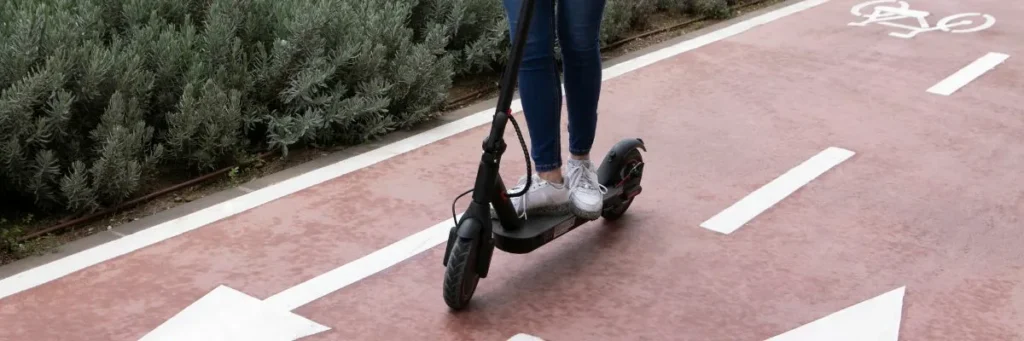 Where does an electric scooter have to ride?